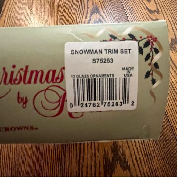 Christmas by Krebs Glass Snowman 12 Ornament Set Periwinkle Glitter - Picture 12 of 14